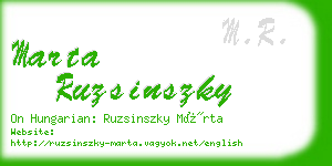 marta ruzsinszky business card